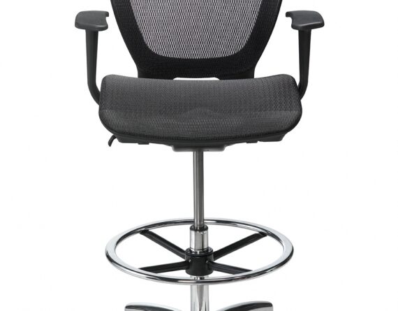 Nightingale_5800DS-M-CH_Stool_Front_Black_Office_Chair_Mi'kmaq_Office_Furniture